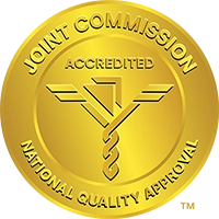 The Joint Commission gold logo for accredited hospice and palliative care.